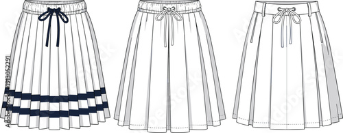 White skirts with drawstring waist and pleats pleated skirts fashion clothing textile women's fashion