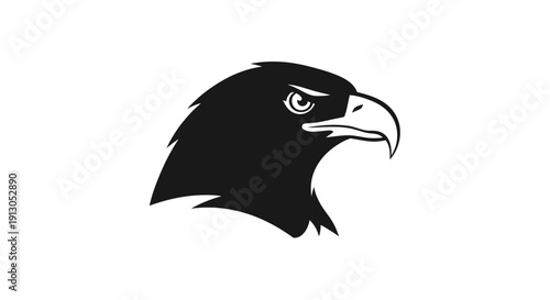 Black eagle head profile view.