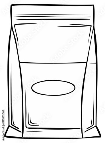 Blank Food Packaging Bag with Zipper Seal and Label Area