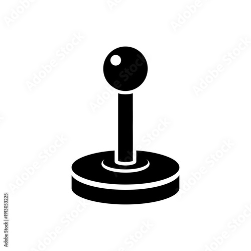 Black joystick video game controller.