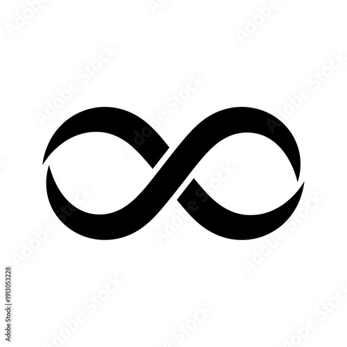 Black Infinity Symbol Sign Icon.
