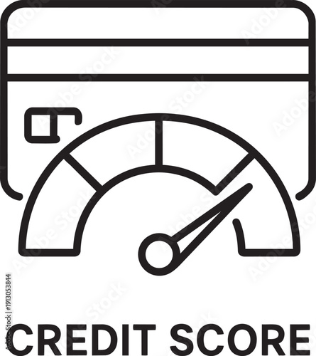 Credit score gauge monitor showing rating level relative to financial credit card limit