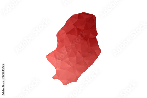 Niue Map - Polygon Style Vector Illustration in Red Gradient, Low Poly Geometric Design, Isolated on White Background, Perfect for Infographics, Reports, and Educational Materials.