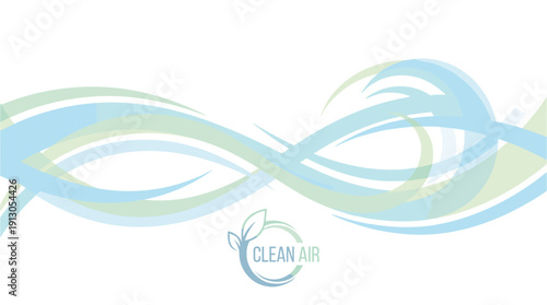 Intertwined Abstract Lines and Waves Representing Clean Air and Ecology