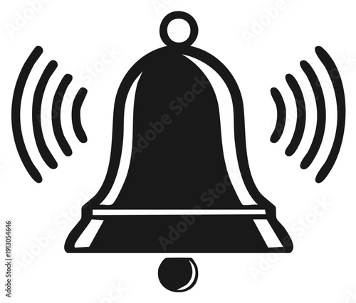 Alert Bell Icon Sound Waves Notification Symbol