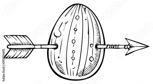 Arrow Piercing Egg Illustration