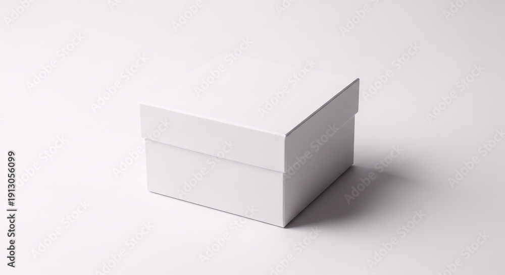 Naklejka premium White Box on White Background