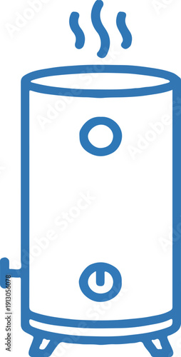 Water Heater Icon Representing Home Appliance and Heating System