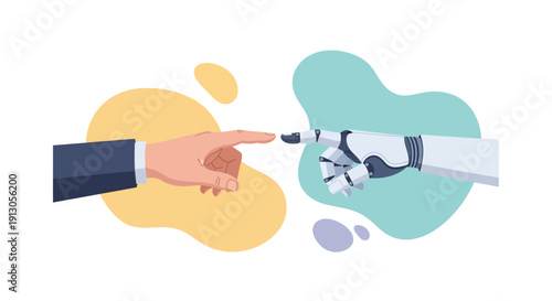 Human Hand and Robot Hand Interaction.