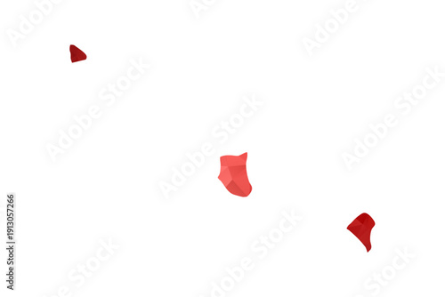 Tokelau Map - Polygon Style Vector Illustration in Red Gradient, Low Poly Geometric Design, Isolated on White Background, Perfect for Infographics, Reports, and Educational Materials.