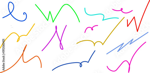 Colorful scribbles on a white background