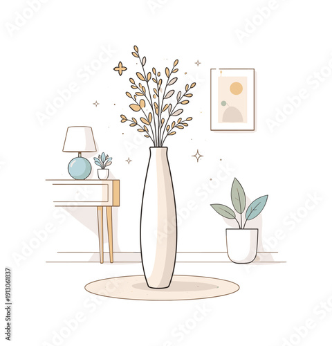 Minimalist Floor Vase Elegance. Floor vase