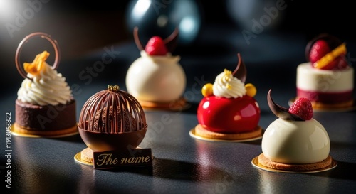 Wallpaper Mural A selection of fancy desserts on a dark surface. Torontodigital.ca