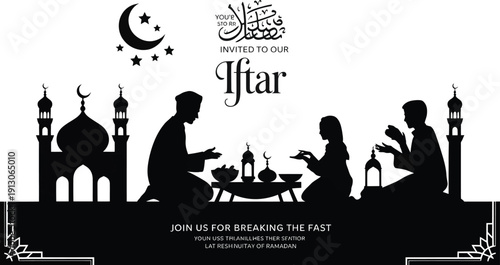 People Gathering Together For Iftar During Ramadan Celebration Event