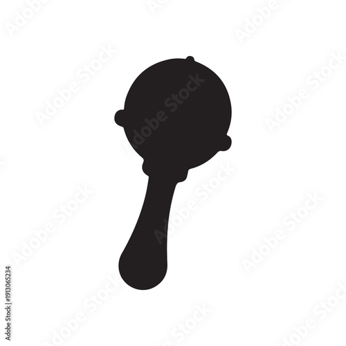 Rattle silhouette vector art white background.
