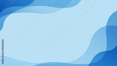 シンプルなウェーブの抽象背景素材_青