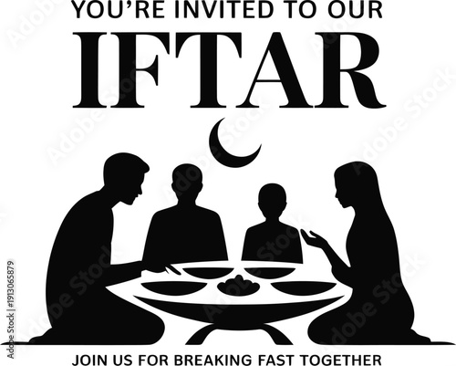 Family Gathering For Iftar Meal During Ramadan Celebration Together