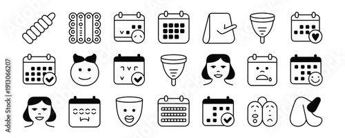 Set of modern calendar icons for business and personal planning