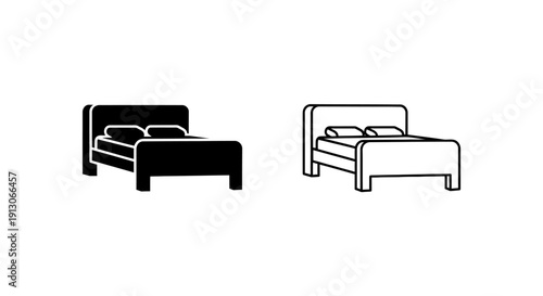 Modern bedroom furniture set with nightstand and bed frame design Vector