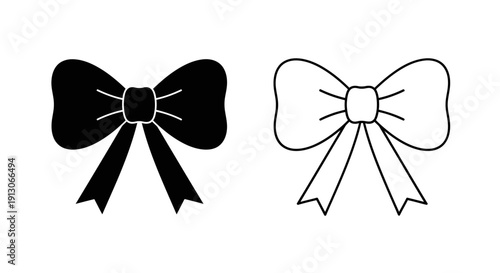 Elegant black and white bow tie designs for fashion and accessories Vector