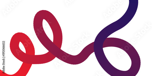 A stylized logo featuring intertwined red and purple loops on a white background