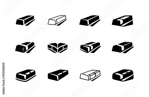 Sidewalk Logo Variations. Sidewalk. Icon set. Set Logo of Sidewalk: curb and street line division. harmonious logo variations of the same emblematic concept,