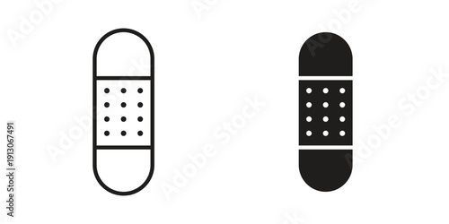 Band aid icon in black stroke eps vector graphic
