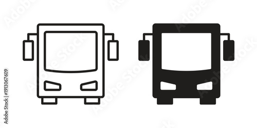 Bus icon in black stroke eps vector graphic