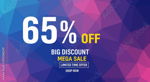Vibrant Sale Advertisement with Big Discount Offer.