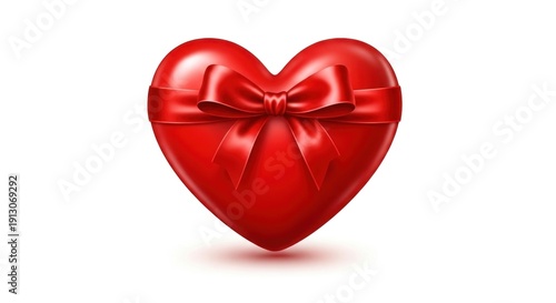 Wallpaper Mural A red heart with a bow on a white background. Torontodigital.ca