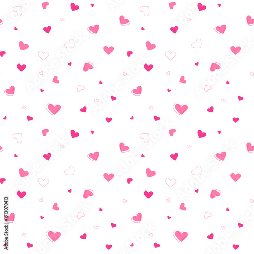 Seamless pink hearts pattern