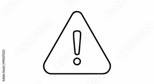 Essential vector icon of a warning sign, a black outlined triangle with an exclamation mark, signifying caution, danger, and crucial alerts for digital and print use