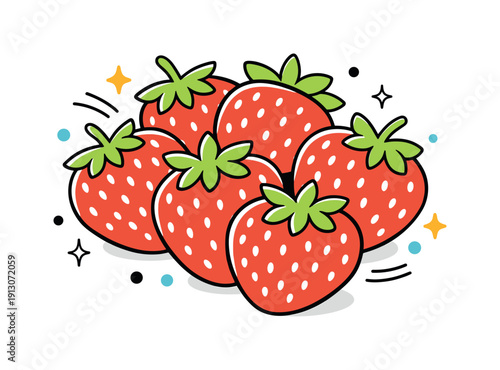 Strawberries close up. Overlapping strawberries arranged in a calm, editorial close-up composition. The scene feels juicy and inviting, with