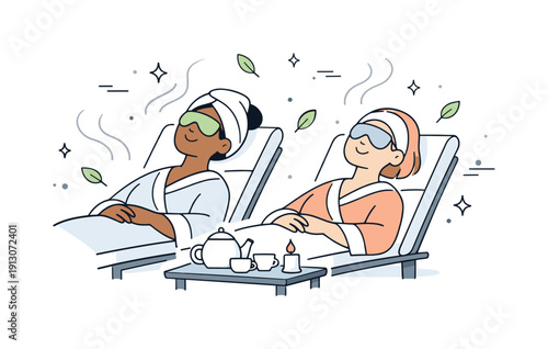 Spa Day Serenity. Two friends on a spa day