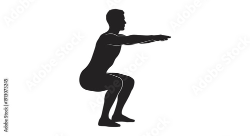 Man doing squat exercise.