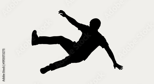 Man falls through air landing.