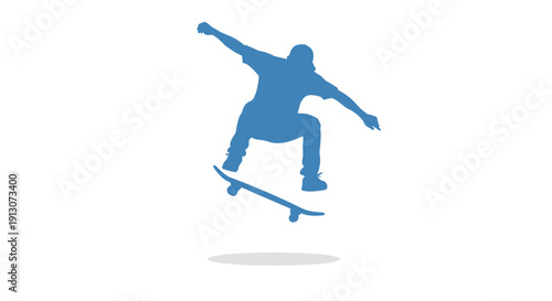 Man performing skateboard tricks.
