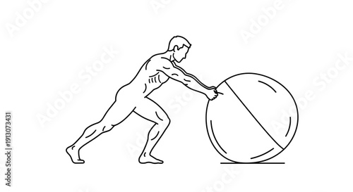 Man pushing large medicine pill.