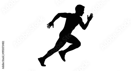 Man Running Silhouette Sprinting Fast.