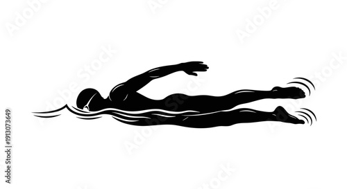 Swimmer in the water sports.