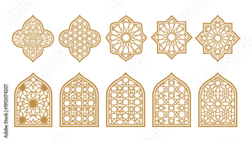 Collection of Islamic Geometric Patterns and Window Designs.