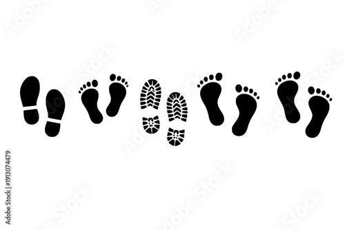 Footprints And Shoe Prints