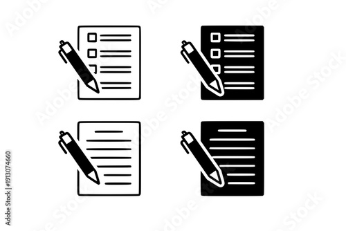 Simple List With Pen Icon