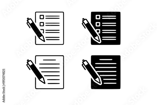 Simple List With Pen Icon
