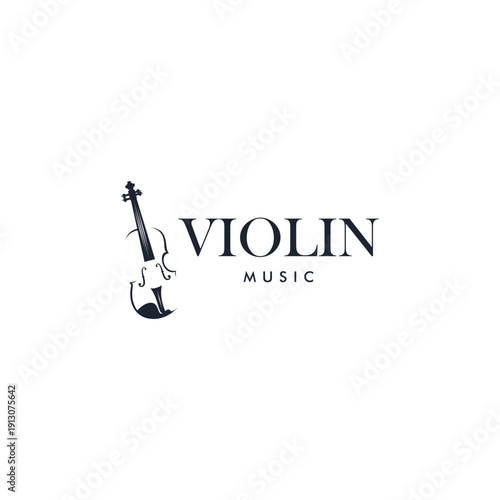 Orchestra violin music logo template, music art design illustration vector, suitable for your design need, logo, illustration, animation, etc.