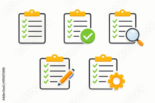 Simple List Check Icons Set