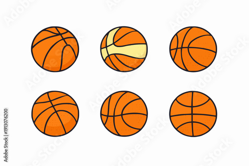 Simple Basketball Icons Set