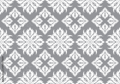 seamless damask pattern with classic floral and ornamental motifs. A timeless design suitable for home, fashion, upholstery, curtains, and premium textile projects.