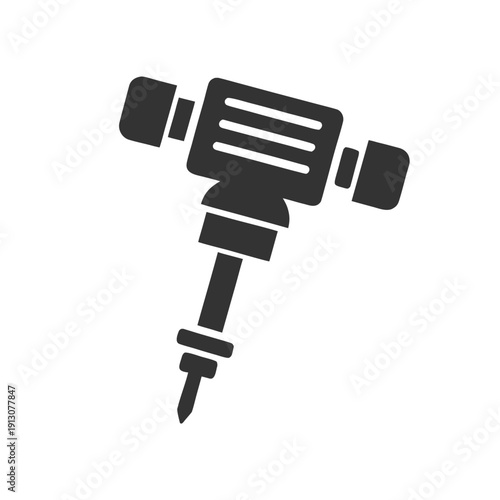 Black and white of a power drill with a screwdriver attachment tool construction