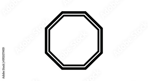 Black Octagon Shape Icon 1.
